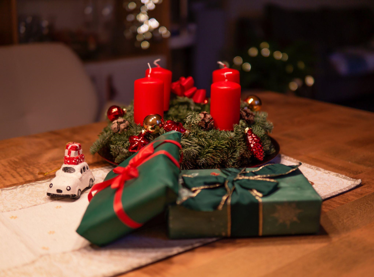 A Pre-lit Christmas Tree and Ornament Set